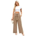 thumbnail image 4 of TANBOM Women's High Waist Wide-Leg Long Loose Casual Flowy Pants with Pockets Khaki XS, 4 of 4