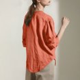 thumbnail image 7 of Tdoqot Womens Open Front Cotton Linen Cardigan- Casual Loose Fit Lightweight Long Sleeve Summer Shirts Orange Size L, 7 of 7