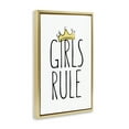 thumbnail image 4 of Stupell Industries Girls Rule with Crown Text & Numbers Painting Gold Floater Framed Canvas Art Print Wall Art, 21 x 31, 4 of 10