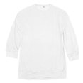 thumbnail image 5 of Hoodies for Women Winter Loose Crewneck Long Sleeve Bubble Cold Shoulder with Pocket Plain Leisure Cotton Top Sweatshirt(White,L), 5 of 5