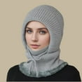 thumbnail image 4 of ManxiVoo Women Insulated Winter Hat and Scarf Combo for Cycling and Wind Protection with Knitted Wool Material and Thermal Design Grey, 4 of 6