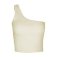 thumbnail image 2 of XuJwPNcy Workout Tops for Women Sleeveless One-Shoulder Shirts Ribbed Tees Slim Basic Tank Tops, 2 of 4