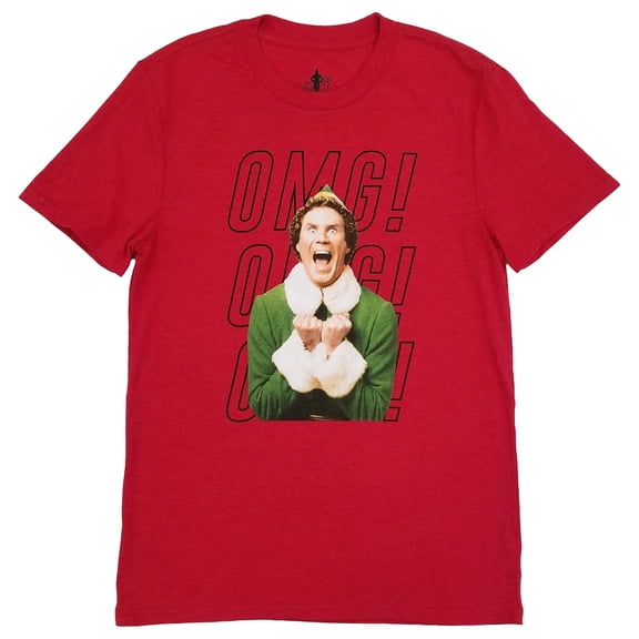 Elf Mens Red OMG Santa I Know Him Christmas Holiday T-Shirt Tee Shirt Small