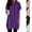 Purple, variant on PADFRYBK Hoodies For Women Short Sleeve Drawstring Casual Loose Summer Tops Crew Neck Casual Tunic Blouses Solid Color Pullover
