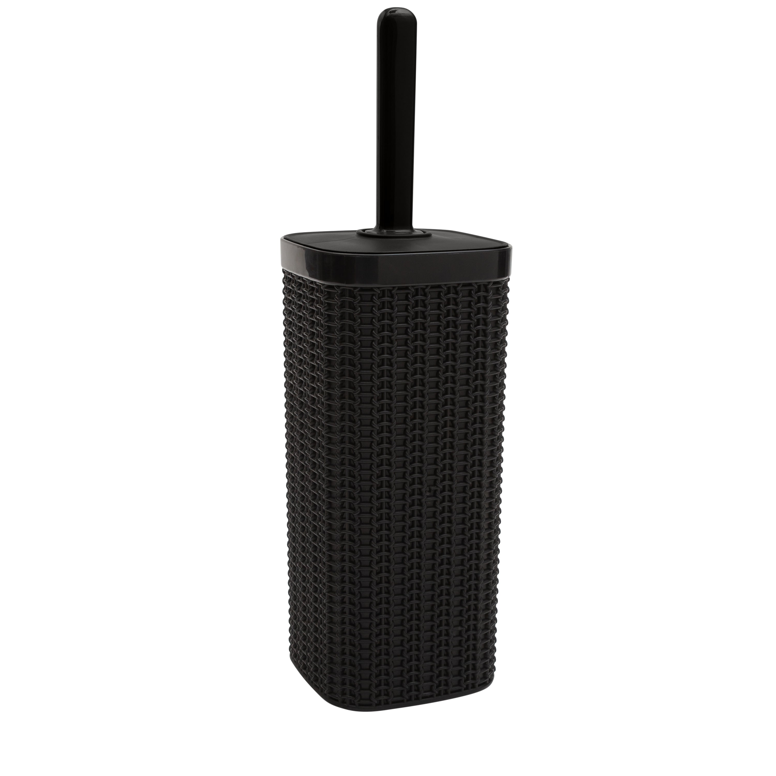 Bath Bliss Sailor Knot Toilet Brush, Holder, and Trash Can Set in Matte Black