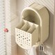 thumbnail image 5 of Soporte magnético para jaula de palillos de puerta | Caja de almacenamiento de vajilla montada en la pared y encimera de cocina multifuncional | Plástico, Beige Blanco, 18.5in | A prueba de polvo,, 5 of 6