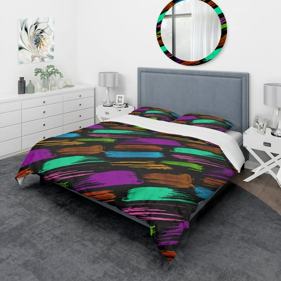 Designart 'Colour Retro Paint mark' Vintage Duvet Cover Set