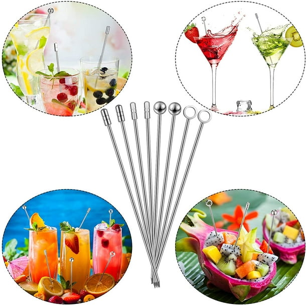 Pics d'épée de cocktail en plastique Pics de fruits Pics d'apéritif colorés  Pics de boissons Cure-dents d'épée multicolores pour bar de fête de