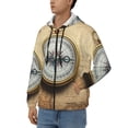 thumbnail image 3 of Kdxio Magnetic Old Compass On World Map Print Men Hoodies Casual Hoodies for Men with Zip Pockets Full Zip Long Sleeve Sweatshirt Sports Hooded Jacket-Small, 3 of 5