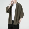 thumbnail image 2 of Solid Linen Kimono Japanese Kimonos for Men Vintage Clothes Cardigan Man Men's Japan Clothing Shirt 5XL 2023 Summer, 2 of 6