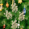 thumbnail image 6 of LOLIPPYY 20pcs Christmas Glitter Berry Stems Artificial Picks for Holiday Tree Decorations and Festive Crafting, 6 of 7