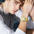 thumbnail image 5 of Fashion Digital Quartz Dual Display All-steel Watches Gold Fluorescent Dial Week Time Male Clock Waterproof Relogio Masculino, 5 of 5