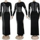 thumbnail image 5 of Vestido Nagfar Rhinestone sexy con abertura y manga larga para mujer, 5 of 6