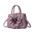 thumbnail image 2 of Faraee Womens Flower Purses and Handbags Leather Fashion Small Shoulder Crossbody Tote Bag Work Casual Top Handle Satchel Purple, 2 of 4