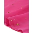 thumbnail image 5 of INSPIRE CHIC Women's Dress Chiffon Metallic Stars Ruched Sleeve V Neck A-line Dress L Hot Pink, 5 of 6