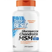 Doctor's Best Glucosamine Chondroitin MSM with OptiMSM, Joint Support, Non-GMO, Gluten Free, Soy Free, 240 Caps