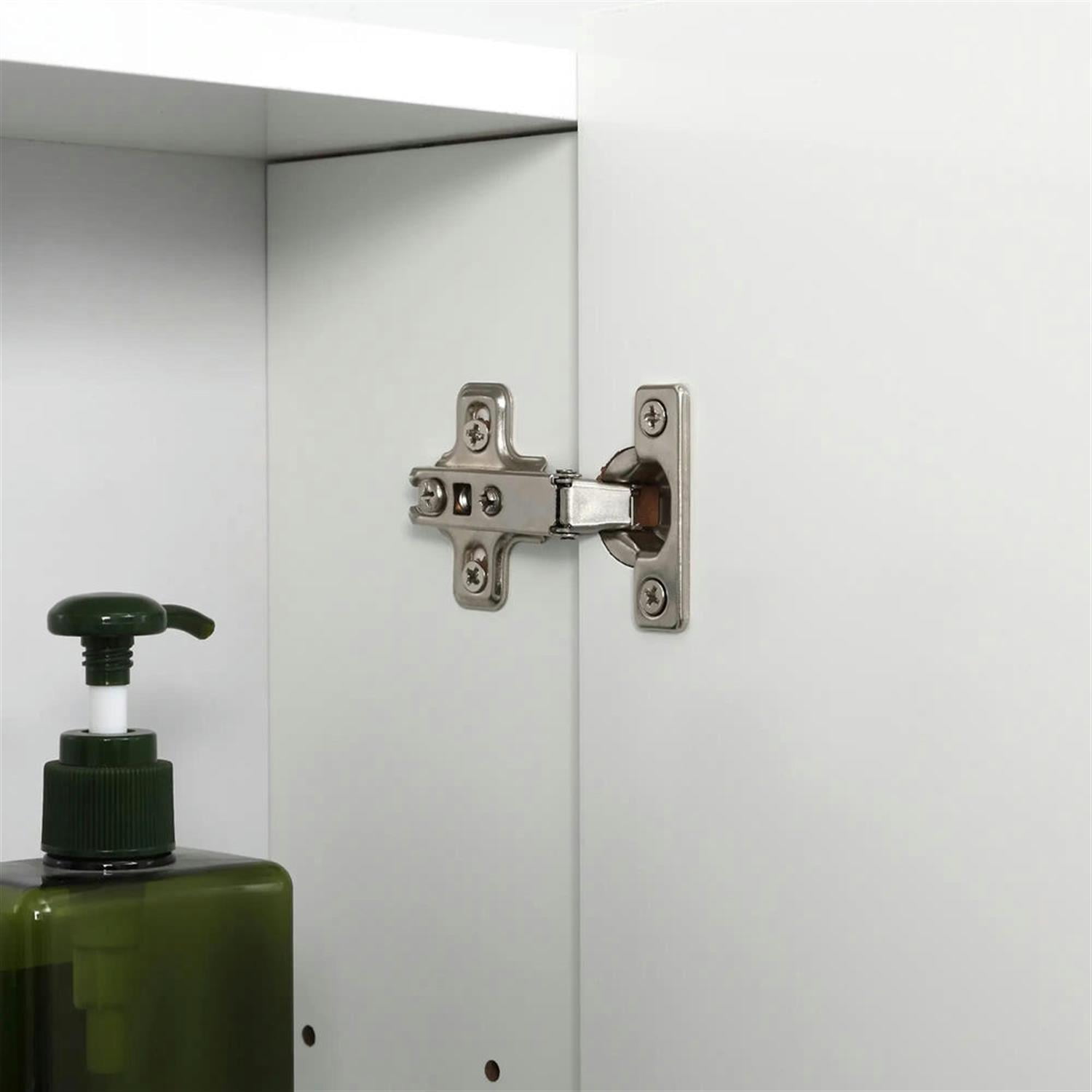 Demi Bonn Wall-Mounted Medicine Cabinet with Mirror, 3-Door Storage, Adjustable Shelves for Bathroom Organization, White