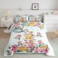 thumbnail image 2 of Manfei Flowers Teatime Party Bedding Comforter Set 2pcs for Girls Boys,Romantic Vintage Aesthetics Twin Comforter Sets Microfiber,Floral Rose Fruit Breathable Bedding Set,Luxury Bedroom Decor, 2 of 8