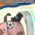 thumbnail image 5 of Football and Rugby Pink Pattern 17" Waterproof Oxford School Backpacks for Teens, S-Shape Padded Straps, for School, Travel, Hiking, Camping, 5 of 5
