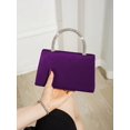 thumbnail image 2 of RUMANLAND Women's Purple Velvet Evening Clutch Purse Rhinestone Handle Crystal Tassel Party Handbag, 2 of 6