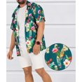 thumbnail image 2 of LA LEELA Men's Hawaiian Shirt Vacation Casual Beach Shirts Button Down Short Sleeve Dress Shirts for Men 4XL Aloha, Blue, 2 of 5