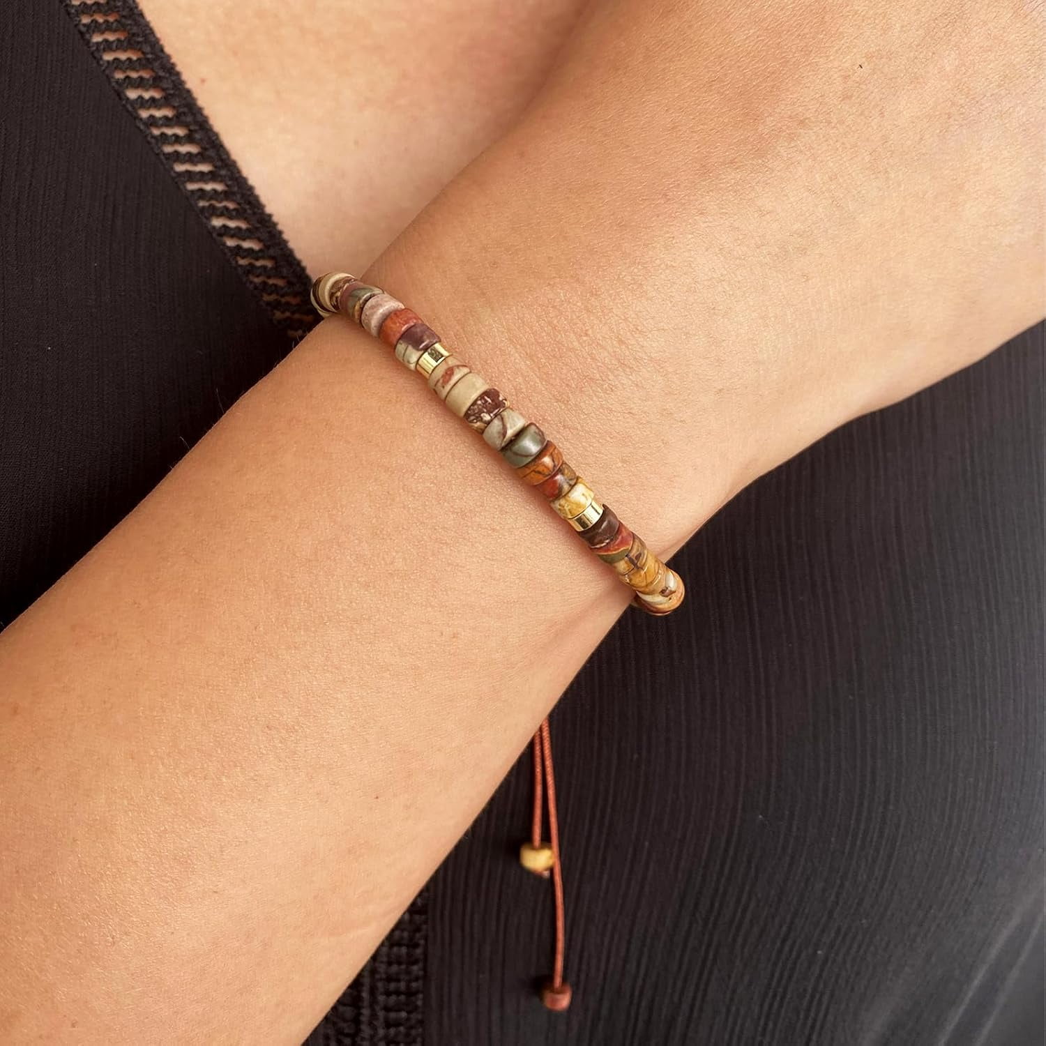 PJRYC Inspirational Gifts Healing Natural Stone Bracelets-Thinking of You,Get Well Soon Encouragement Gifts Strength Bracelets for Women Friends Sister,Christmas Stocking Stuffers Thanksgiving Basket