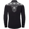 thumbnail image 4 of CONZONE Mens Western Cowboy Shirts Long Sleeve Buttons Down Shirts for Men Trendy Graphic Lapel Soft Lightweight Tops, 4 of 5