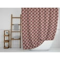 thumbnail image 3 of S4Sassy Red Stripe & Ranunculus Floral Decorative Waterproof Printed Shower Curtain Roller Hooks Drapes-60 x 70 Inch, 3 of 6