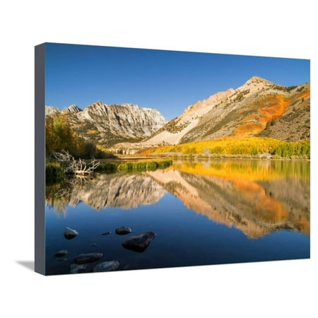 USA, California, Eastern Sierra, Fall Color Reflected in North Lake Stretched Canvas Print Wall Art By Ann