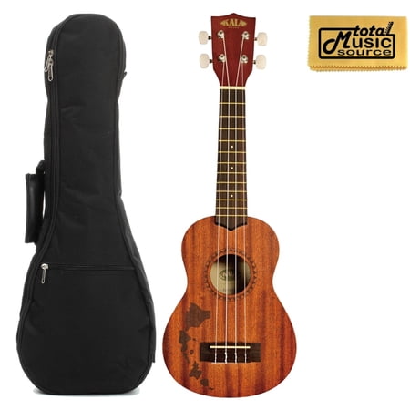 Kala KA-15S-H1 Mahogany Soprano Ukulele Bundle with Gig Bag & TMS Polishing Cloth