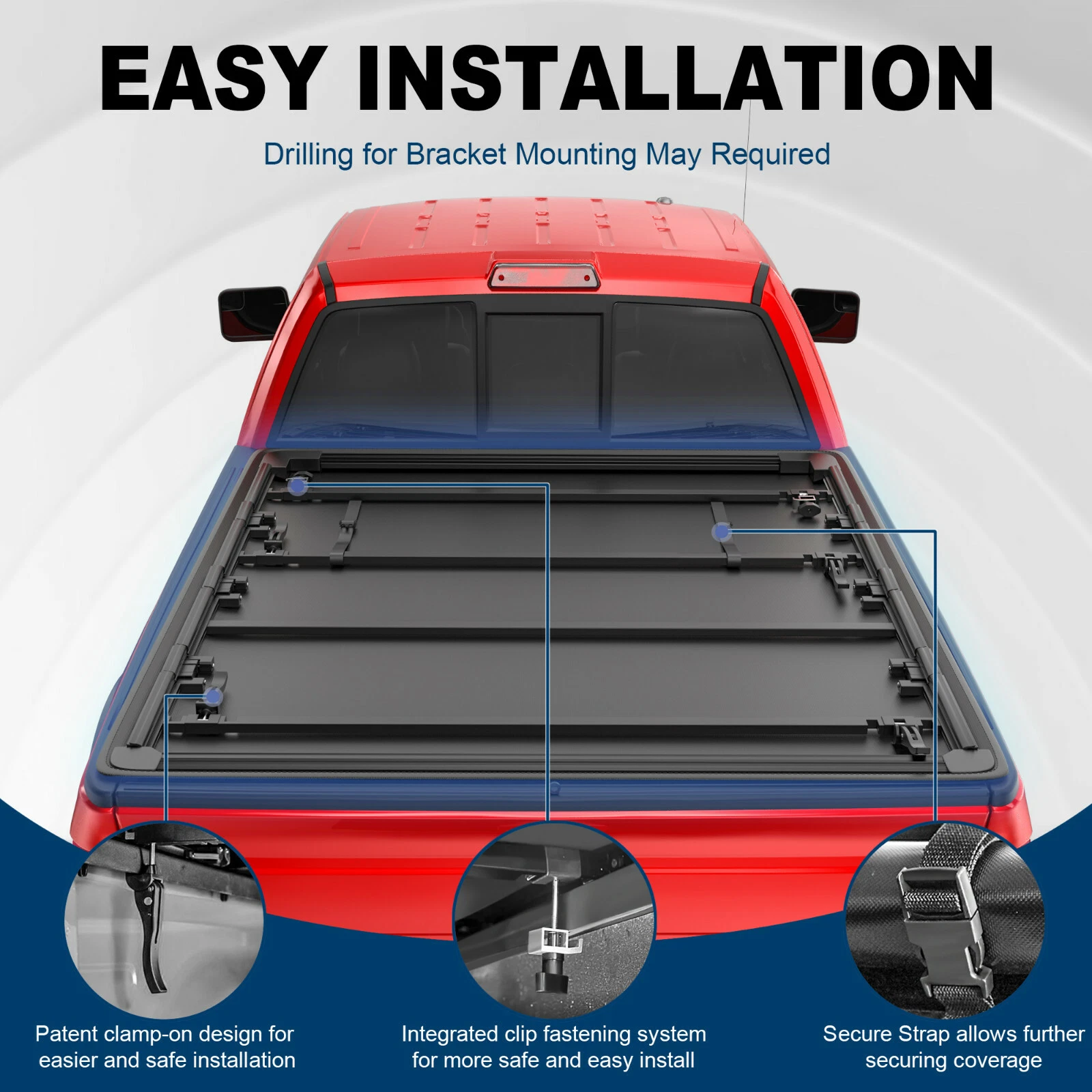 MOSTPLUS 4 Fold 6.5FT Bed Soft Truck Tonneau Cover for 2015-2026 Ford F150 Waterproof