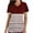 Burgundy, variant on Xfvqtps Striped Scrub Tops for Women Wrinkle-Resist Nursing Uniform Casual V-Neck Print Short Sleeve Nurse Top with Pocket Black