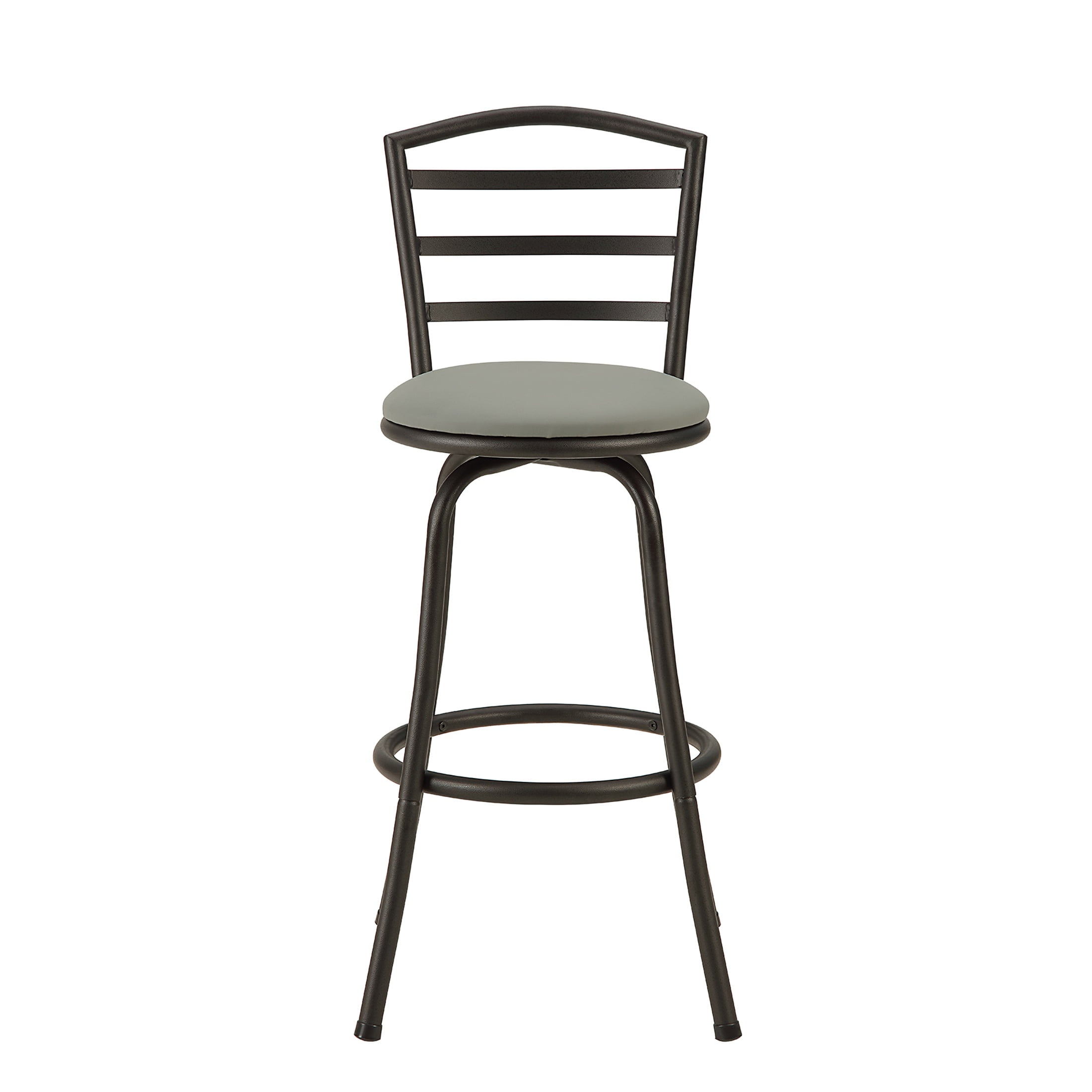 Mainstays 3 Pack Indoor Adjustable  24" or 29" Swivel Adjustable Black Metal Barstool, Dark Gray Seat