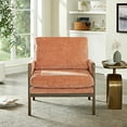 thumbnail image 2 of Orange Velvet Armchair - Brings Comfort To Living Spaces Stylish Accent Armchair, Enhances Room, 2 of 2