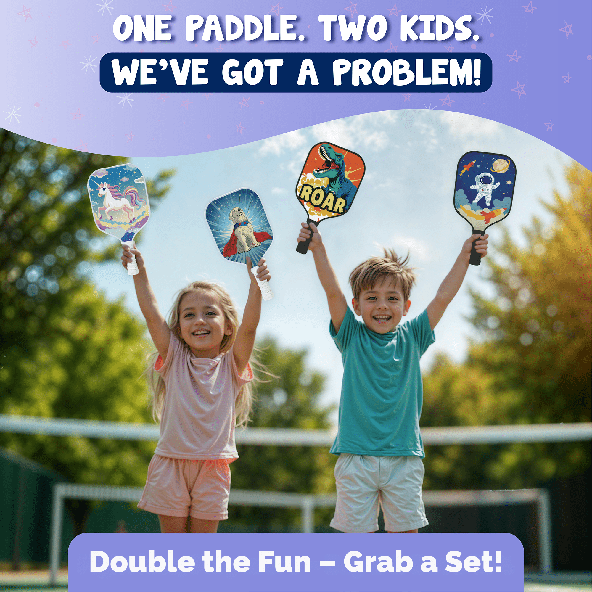Kids Pickleball Paddle – Unicorn Design for Ages 3–12 | Lightweight 0.37 lb Fiberglass Paddle with Small Grip | Beginner-Friendly Paddle for Girls & Toddlers