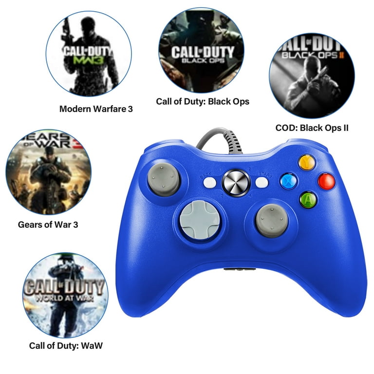 Verward Gedateerd advies LUXMO Xbox 360 Wired Controlle with Shoulders Buttons for Xbox 360/Xbox 360  Slim/PC Windows 7 8 10 Game (Blue) - Walmart.com