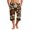 Brown, variant on Men's Casual Hawaiian Print Drawstring Cropped Shorts - Tropical Summer Shorts for Beach Parties, Vacation, and Casual OutingsArmy GreenL