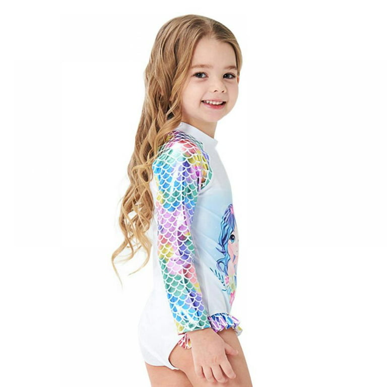 GIRLS TINY BLUE FLORAL PRINT RASHGUARD SWIMSUIT – Lullaby Baby And Child