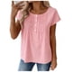 thumbnail image 1 of Camisas de Cuello de la Tripulación de Manga Corta para las Mujeres Top Botón de Color Sólido, Camisas de Manga Corta de Verano para las Mujeres Casual Spring Transpirable, 1 of 7