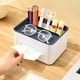thumbnail image 5 of Caja organizadora para mandos a distancia con cajón para mesa de centro, dispensador de pañuelos de papel, organizador de escritorio para sala de estar, unidad de almacenamiento de 2 niveles, 5 of 9