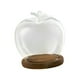 thumbnail image 3 of Tarro de cristal con forma de campana, diámetro de 9 cm, para manualidades, bodas, fiestas, con base de madera. Café, 3 of 9