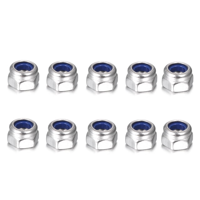 Paquete de Diez Tuercas de Seguridad Antideslizantes Hexagonales Autoblocantes Din985 Abody M4