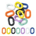 thumbnail image 1 of 10Pcs Spray Painted Alloy Spring Gate Rings Oval Ring Mixed Color 25x15.5x4mm inner diameter: 16x7.5mm, 1 of 6