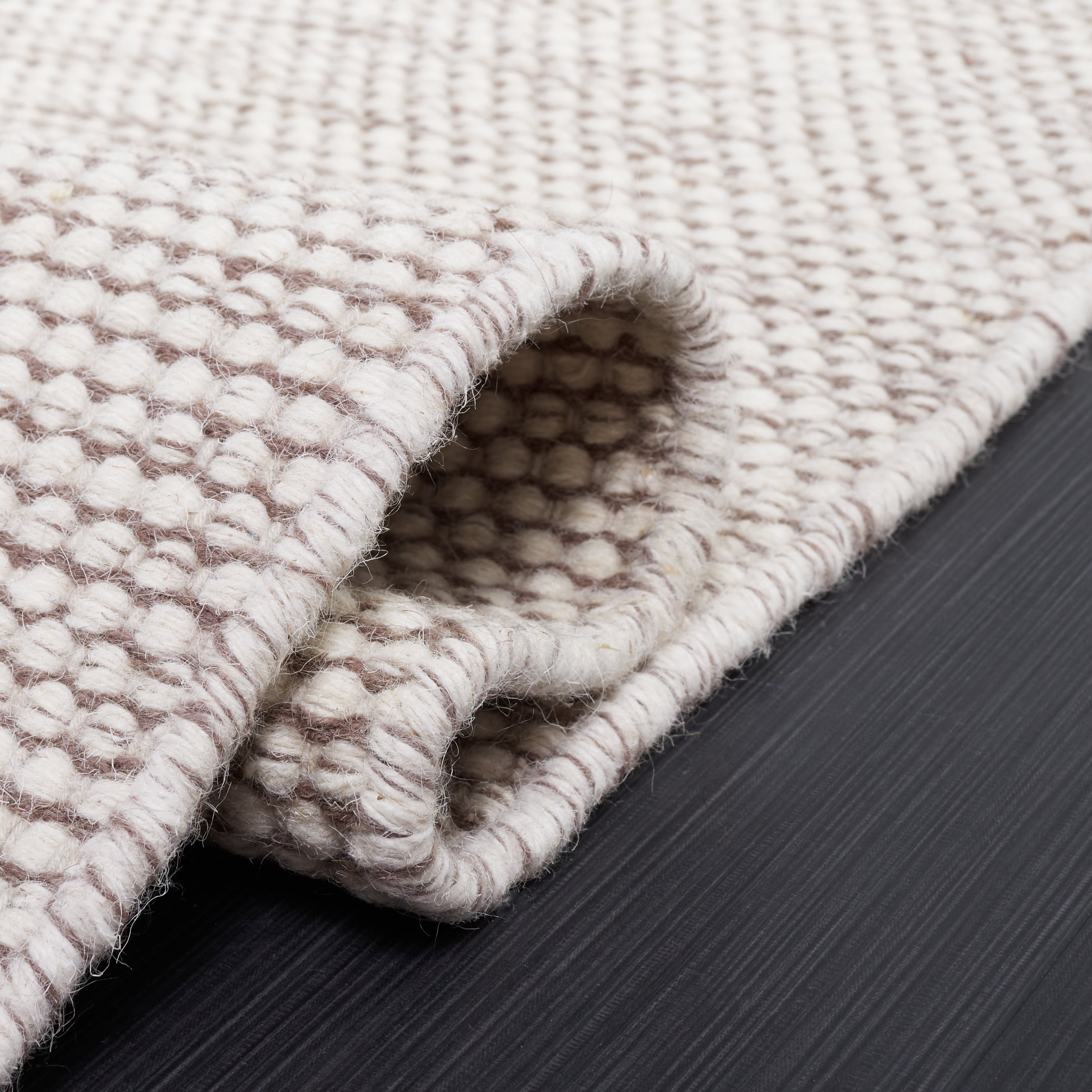SAFAVIEH Natura Mellony Solid Area Rug, Brown/Ivory, 6' x 6' Square