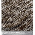 thumbnail image 1 of Soimoi Brown Heavy Satin Fabric Snow Flake & Thread Art & Craft Decor Fabric Printed Yard 54 Inch Wide, 1 of 3