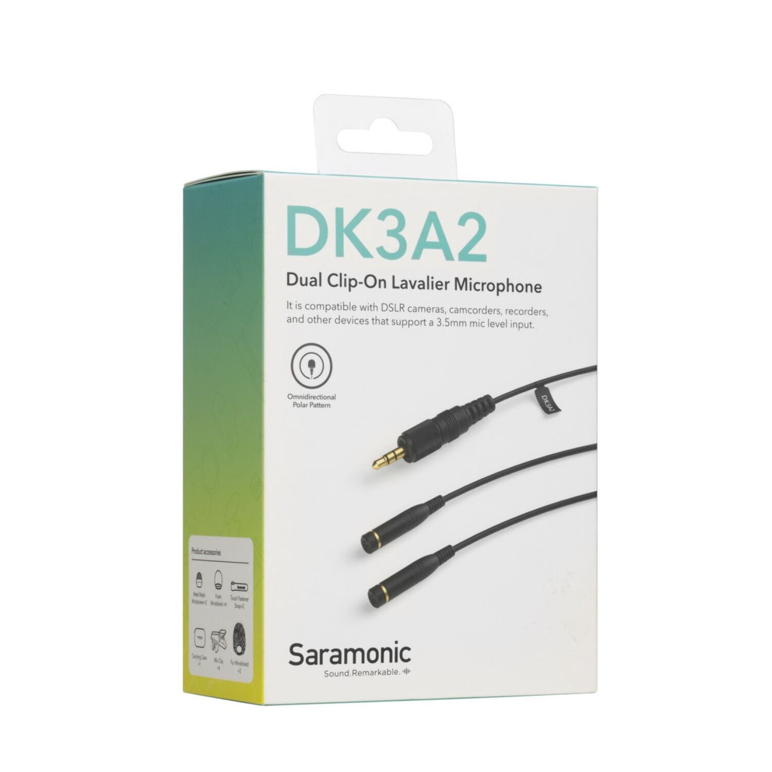 Saramonic DK3A2 2-Person Dual Omni Lavalier w/ Locking 3.5mm TRS for Recorders, Transmitters, Cameras & More