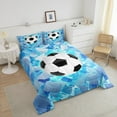 thumbnail image 4 of Erosebridal Soccer Football Bedding Sets King with Comforter,Geometry Gradient Comforter Sets King Size,Sports Theme Decor,Reversible,Breathable,3-Piece, 4 of 7