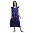 thumbnail image 1 of Moomaya Robe de Nuit à Manches Courtes Imprimée pour Femmes en Coton, 1 of 5