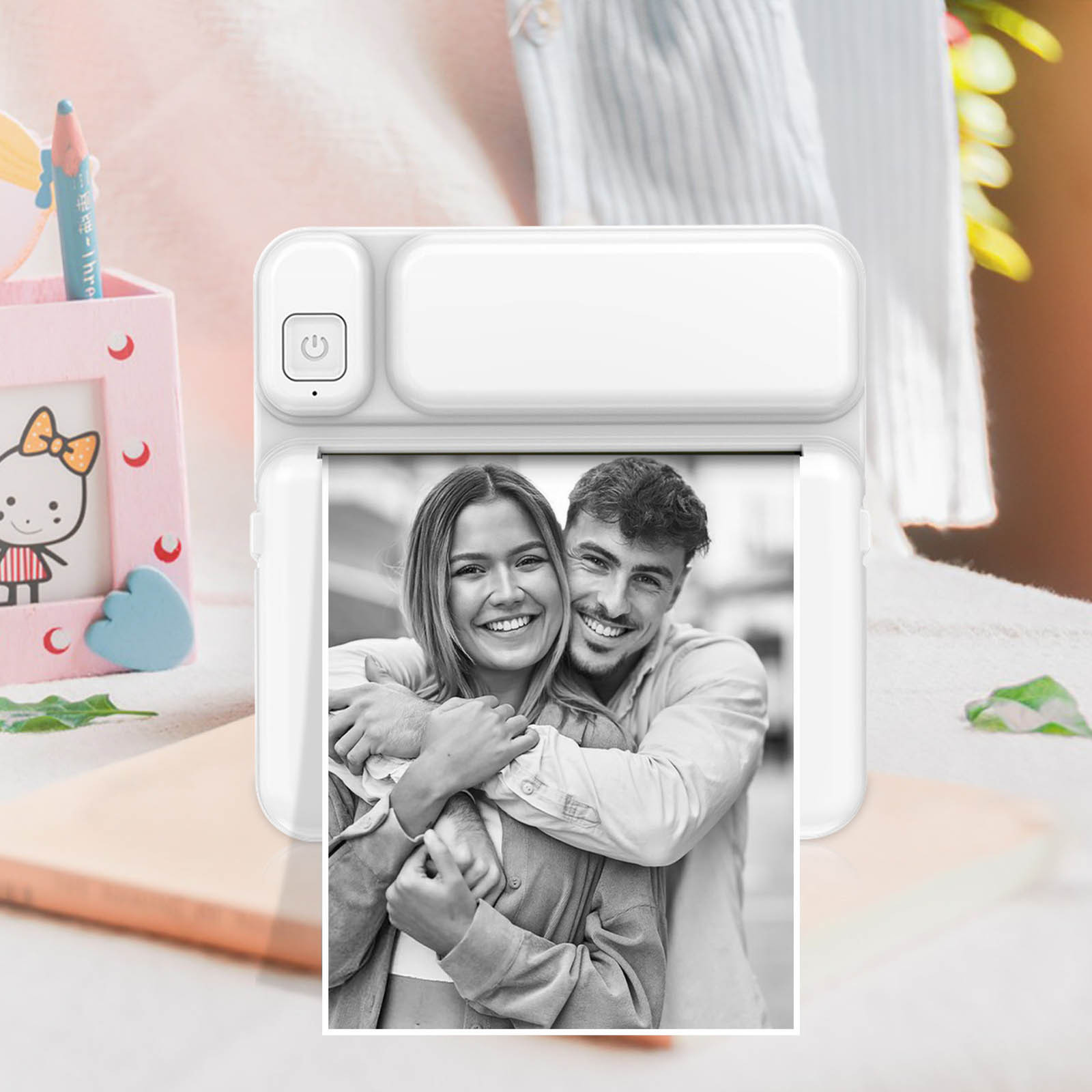 Portable Bluetooth Printer, Mini Wireless POS Thermal Printer, Photo Printing for iOS Android Phones, 57mm, Includes 3 Paper Rolls