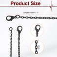 thumbnail image 2 of Uxcell 20 paquetes de cadenas de collar de 17.7 pulgadas, cadenas de cable chapadas en negro de 2mm con cierres de langosta para hacer joyas, 2 of 7